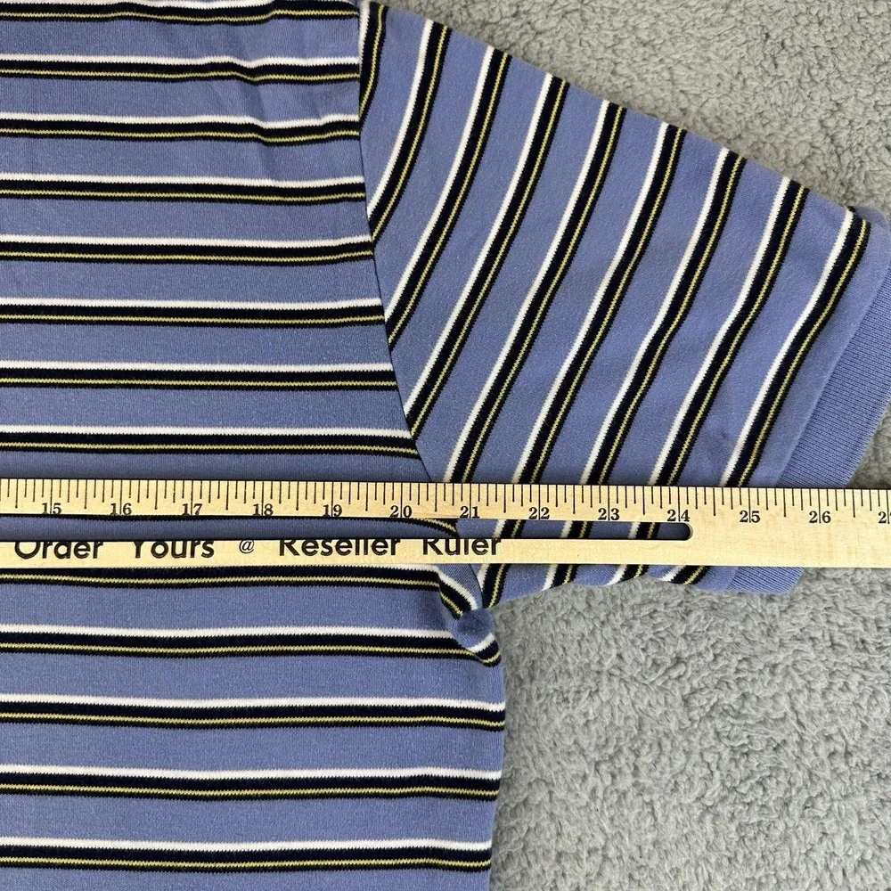 Polo Ralph Lauren Polo Shirt‎ Men's Large Blue Striped Yellow Pony Preppy